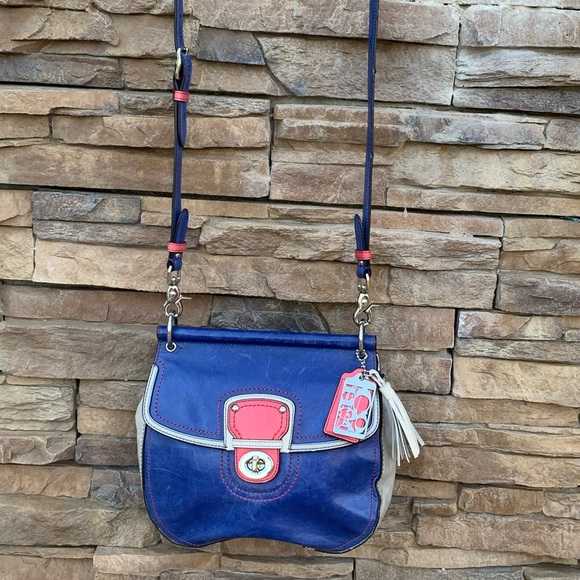 Coach Willis Multi-Colored Leather Turnlock Crossbody - Picture 6 of 17